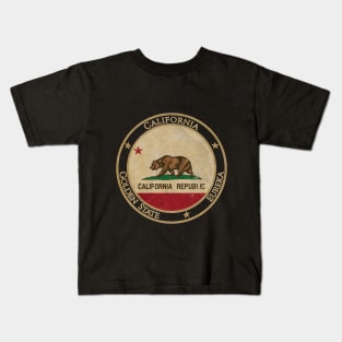 Vintage California USA United States of America American State Flag Kids T-Shirt